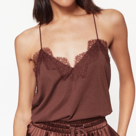 CAMI NYC racer jersey cami XXS chocolate - Picture 4 of 7